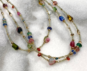 Gemstone Droplets Necklace