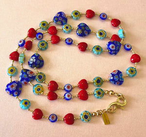 Millefiori Hearts Modular Necklace